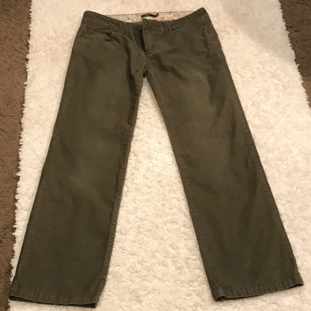 Prana size 14 light wale corduroy olive green  pant